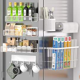 DTUQYX Magnetablage für Gewürz Kühlschrank, 7