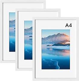 DTXDTech Bilderrahmen A4 3 Stück, 21x30 cm Weiß