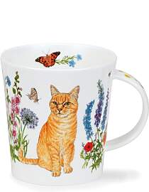 DUNOON Becher, Tasse Lomond Floral Cats mit roter