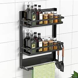 DUNSOO Gewürzregal Wand mit Küchenrollenhalter