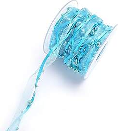 Duories 10m Perlengirlande mit Organza,8+3mm