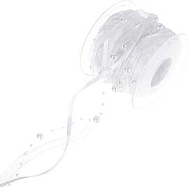 Duories 10m Perlengirlande mit Organza,8+3mm