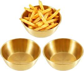 duoyif Edelstahl Schale 17 cm, 3 Stück Golden