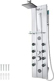 Duschpaneel aus Aluminium mit 10 Massagejets -