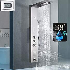 Duschpaneel mit Thermostat aus rostfreiem