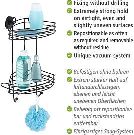 Duschregal WENKO "Vacuum-Loc", schwarz,