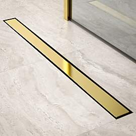 Duschrinne – 90 cm – Gold – Fliesenrost –
