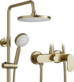 Duschsystem Gold, Wandmontage Duscharmatur