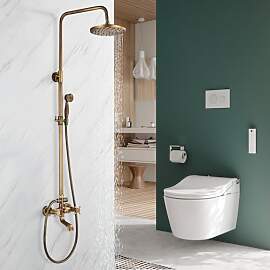 Duschsystem mit Armatur Antik Messing Duschset