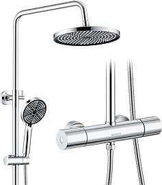 Duschsystem mit Thermostat Edelstahl Regendusche