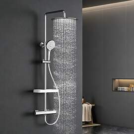 Duschsystem mit Thermostat Rund - 30cm Regendusche 