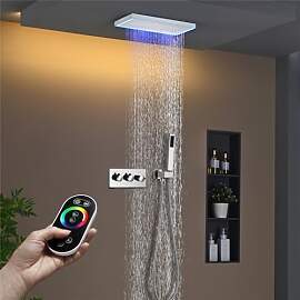 Duschsystem mit Unterputz, LED 64 Farben Duschset