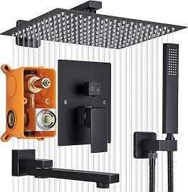 Duschsystem Unterputz Thermostat Schwarz