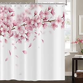 Duschvorhang Kirschblüten 240x180, Hnmdmyi Rosa