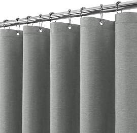 Duschvorhang Leinen mit Metall Duschvorhangringe