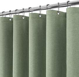 Duschvorhang Leinen mit Metall Duschvorhangringe