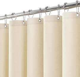 Duschvorhang Leinen mit Metall Duschvorhangringe