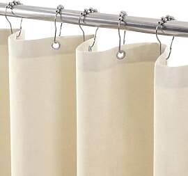 Duschvorhang Leinen mit Metall Duschvorhangringe