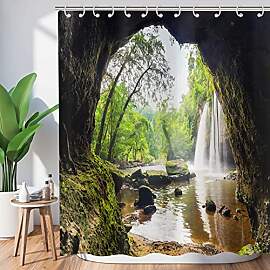 Duschvorhang Wald 180x200, Hnmdmyi Tropischer