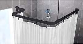 Duschvorhangstange Flexibel 3 x 1 Meter Schwarz,