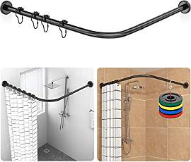 Duschvorhangstange L-Förmig Verstellbar, 304