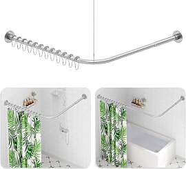 Duschvorhangstange L Form, (60-135cm) ×