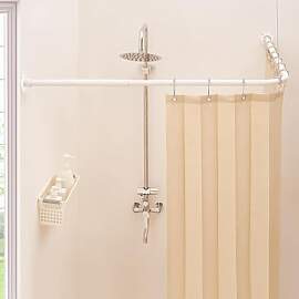 Duschvorhangstange L Form, Verstellbare