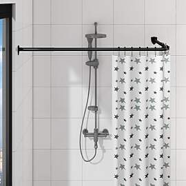 Duschvorhangstange L Form, Verstellbare