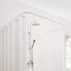 Duschvorhangstange U Form, Duschstange Ecke mit 12 