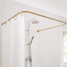 Duschvorhangstange U Form, Duschstange Ecke mit 12 