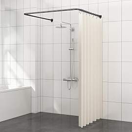 Duschvorhangstange U Form, Duschstange Ecke mit 12 