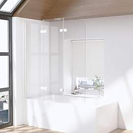 Duschwand für Badewanne 3-teilig 140x140cm