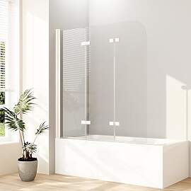 Duschwand für Badewanne Weiß, Duschwand