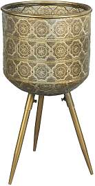 Dutch Bone Blumentopf aus Metall, gold, Grösse L, 