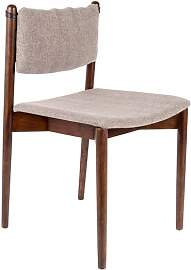 Dutch Bone Stuhl Stoff beige, Lederlehne -