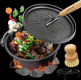 Dutch Oven ohne Füße I eingebrannter Feuertopf