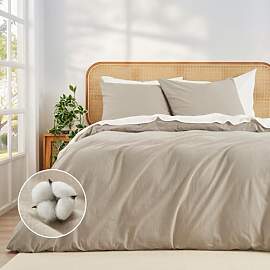 Duvetnova Bettwäsche 220x240 Baumwolle Beige