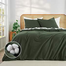 Duvetnova Bettwäsche 240x220 Baumwolle Grün