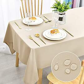 DWCN Beige Tischdecke Outdoor Wetterfest 110x140cm 