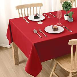 DWCN Rot Tischdecke Outdoor Wetterfest 140x260cm
