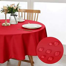 DWCN Rot Tischdecke Rund 180cm,Fleckschutz