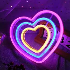 DWOOKE Herz Neonschilder,Regenbogenherz
