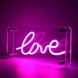 DWOOKE Liebes-Neonschild, rosa