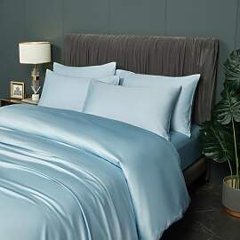 DXHOME Bambus Bettwäsche 135x200cm 4teilig Blau