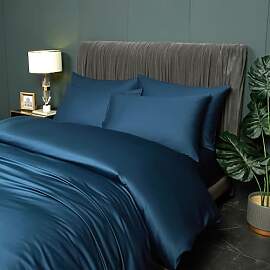 DXHOME Bambus Bettwäsche 135x200cm Petrol Blau