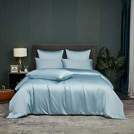 DXHOME Bambus Bettwäsche Blau Hellblau 135x200cm