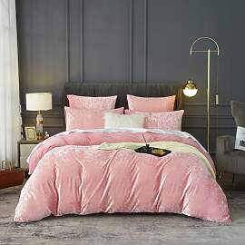 DXHOME Bettwäsche Samt 200x200cm Rosa Flanell