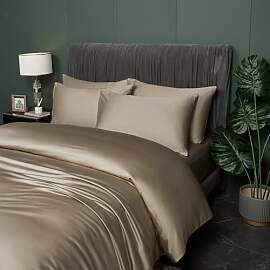 DXHOME Bettwäsche Sommer 200x200cm Braun Taupe