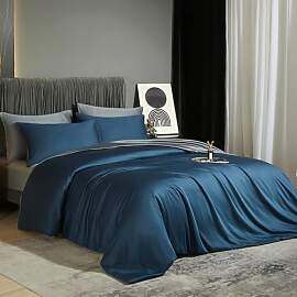 DXHOME Bettwäsche Sommer 200x200cm Petrol Blau