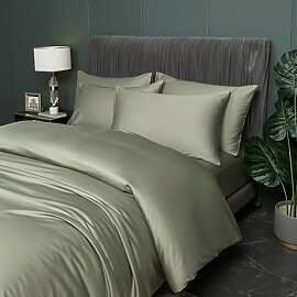 DXHOME Bettwäsche Sommer 200x200cm Salbeigrün